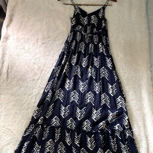 AE aerie printed navy blue maxi size small